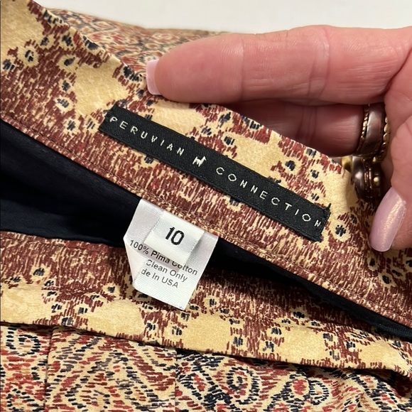 Peruvian Connection Pima Cotton Aline Pleated Midi Skirt Size 10 - Picture 5 of 7